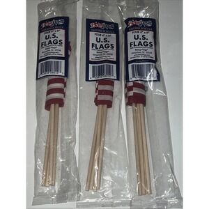 Betsy Flags American Polycotton Stick Flag, 4" x 6" 12 Count - NEW 12 Flags